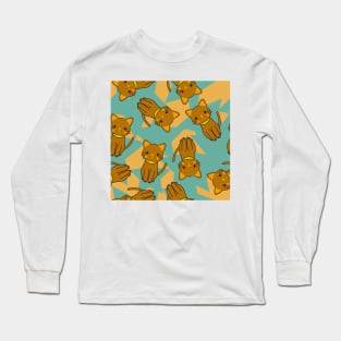 Cute Cats Vector Pattern Seamless Long Sleeve T-Shirt